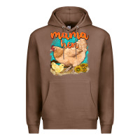 Chestnut mama hen with sunflowers Premium Hoodie - texasbilliewilder