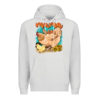 Dove Grey mama hen with sunflowers Premium Hoodie - texasbilliewilder