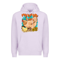 Lilac mama hen with sunflowers Premium Hoodie - texasbilliewilder