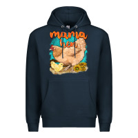 Navy mama hen with sunflowers Premium Hoodie - texasbilliewilder