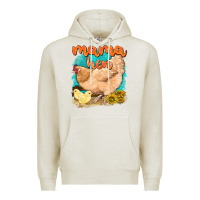 Oatmeal Heather mama hen with sunflowers Premium Hoodie - texasbilliewilder
