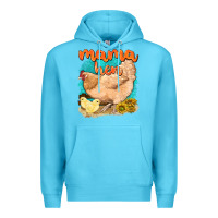 Ocean Blue mama hen with sunflowers Premium Hoodie - texasbilliewilder
