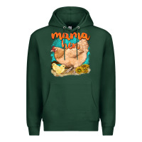 Sports Green mama hen with sunflowers Premium Hoodie - texasbilliewilder
