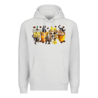 Dove Grey monkey coffee cups Premium Hoodie - texasbilliewilder