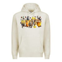 Oatmeal Heather monkey coffee cups Premium Hoodie - texasbilliewilder