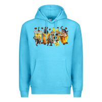 Ocean Blue monkey coffee cups Premium Hoodie - texasbilliewilder