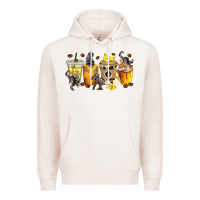 Pale Pink monkey coffee cups Premium Hoodie - texasbilliewilder