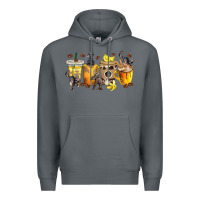 Rock monkey coffee cups Premium Hoodie - texasbilliewilder