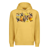 Antique Gold monkey coffee cups Premium Hoodie - texasbilliewilder
