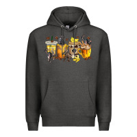 Charcoal Heather monkey coffee cups Premium Hoodie - texasbilliewilder