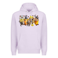 Lilac monkey coffee cups Premium Hoodie - texasbilliewilder