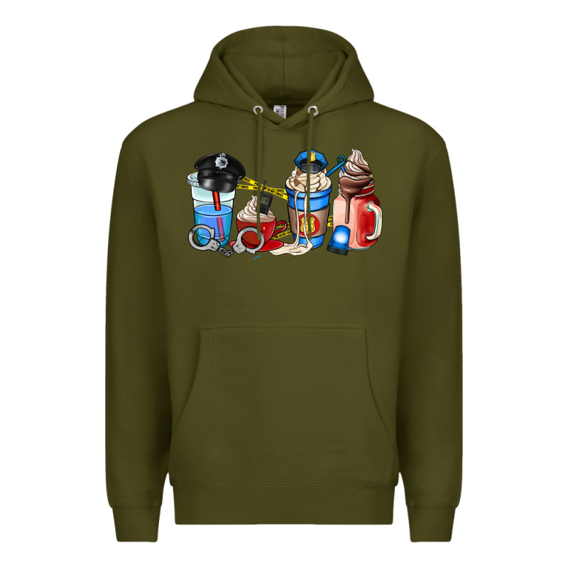 Police Coffee Cup Premium Hoodie by AdoDesignShop | Teevron