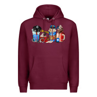 Burgundy police coffee cup Premium Hoodie - AdoDesignShop