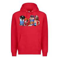 Red police coffee cup Premium Hoodie - AdoDesignShop