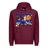 Burgundy i'm just here for the snacks #basketball brother Premium Hoodie - Zillion Design Studio
