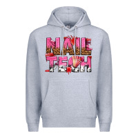 Heather Grey nail tech Premium Hoodie - texasbilliewilder