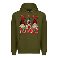 Army Green merry christmas gnomies Premium Hoodie - Zillion Design Studio