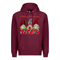 Burgundy merry christmas gnomies Premium Hoodie - Zillion Design Studio