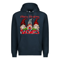 Navy merry christmas gnomies Premium Hoodie - Zillion Design Studio