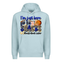 Blue Mist i'm just here for the snacks #basketball sister Premium Hoodie - Zillion Design Studio