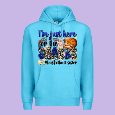 Premium Hoodie i'm just here for the snacks #basketball sister