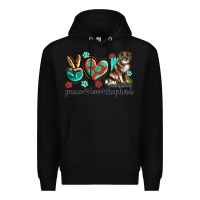 Black peace love australian shepherd Premium Hoodie - texasbilliewilder