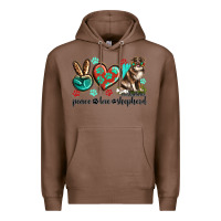 Chestnut peace love australian shepherd Premium Hoodie - texasbilliewilder