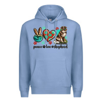 Colony Blue peace love australian shepherd Premium Hoodie - texasbilliewilder