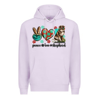 Lilac peace love australian shepherd Premium Hoodie - texasbilliewilder