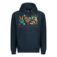 Navy peace love australian shepherd Premium Hoodie - texasbilliewilder