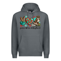 Rock peace love australian shepherd Premium Hoodie - texasbilliewilder