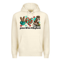 Sandshell peace love australian shepherd Premium Hoodie - texasbilliewilder
