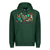 Sports Green peace love australian shepherd Premium Hoodie - texasbilliewilder