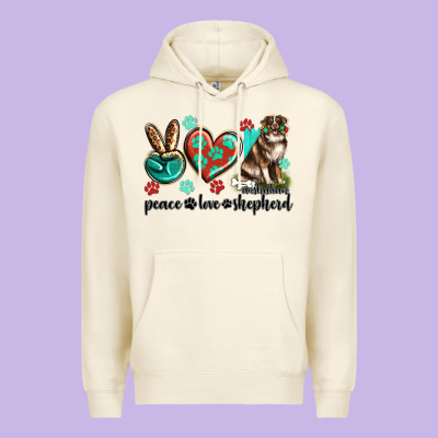 Premium Hoodie peace love australian shepherd