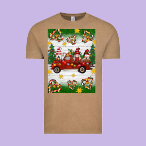 Christmas Gnomes Truck Vintage Tee Designed By Artiststas