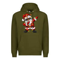 Army Green afro dabbing santa Premium Hoodie - Zillion Design Studio