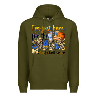 Army Green im just here for the snacks basketball sister Premium Hoodie - Zillion Design Studio