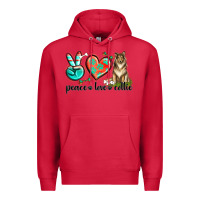 Cardinal peace love collie Premium Hoodie - texasbilliewilder