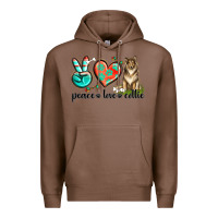 Chestnut peace love collie Premium Hoodie - texasbilliewilder