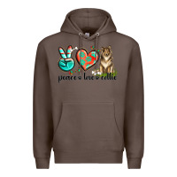 Coffee peace love collie Premium Hoodie - texasbilliewilder