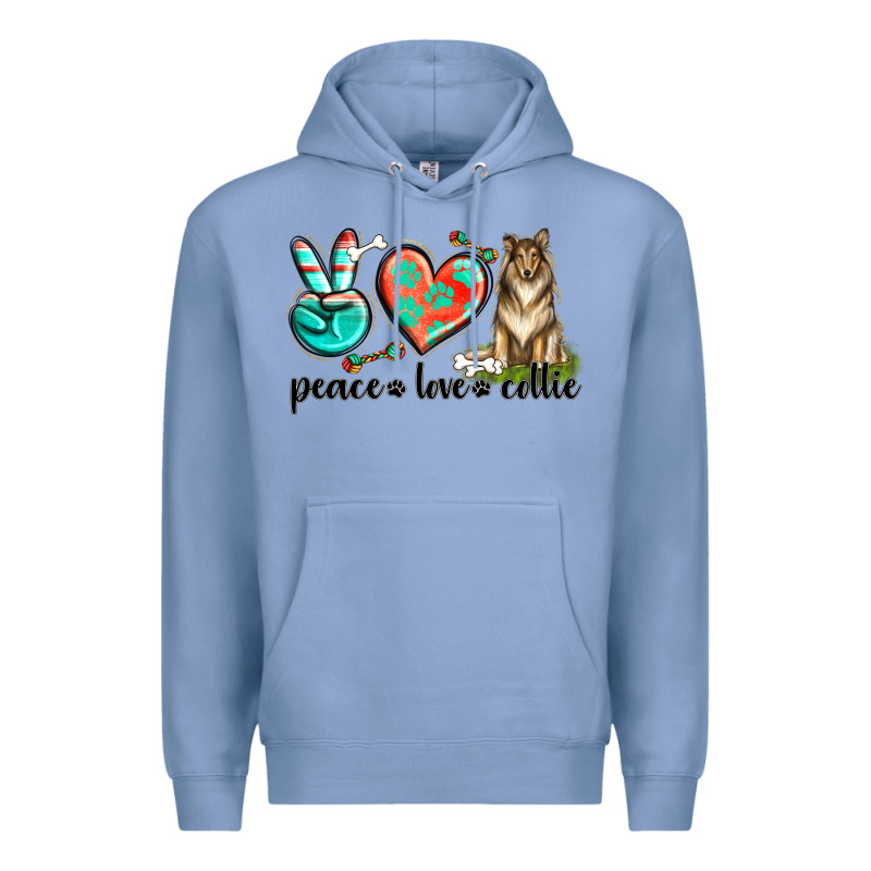 Peace Love Collie Premium Hoodie by texasbilliewilder | Teevron