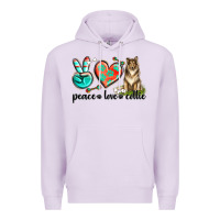 Lilac peace love collie Premium Hoodie - texasbilliewilder