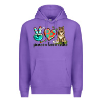 Purple peace love collie Premium Hoodie - texasbilliewilder
