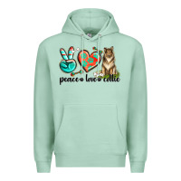 Seafoam peace love collie Premium Hoodie - texasbilliewilder