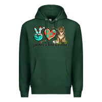 Sports Green peace love collie Premium Hoodie - texasbilliewilder
