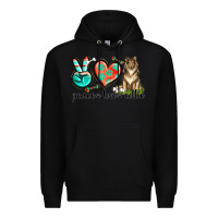 Black peace love collie Premium Hoodie - texasbilliewilder