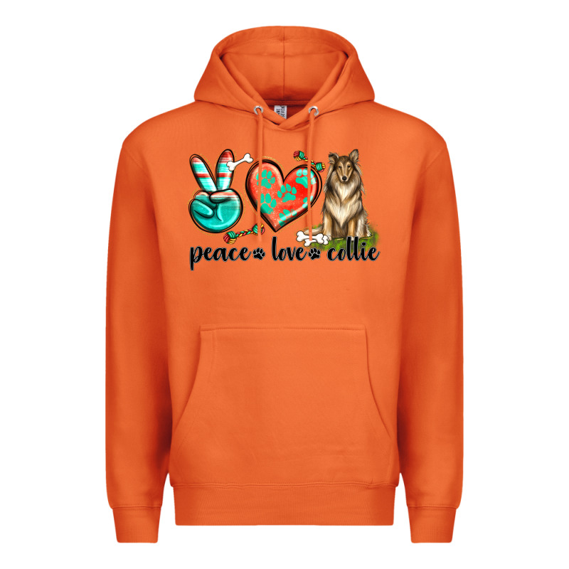 Peace Love Collie Premium Hoodie by texasbilliewilder | Teevron
