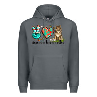 Rock peace love collie Premium Hoodie - texasbilliewilder