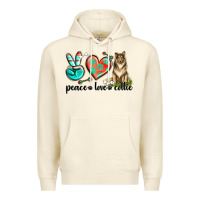 Sandshell peace love collie Premium Hoodie - texasbilliewilder