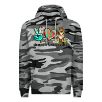 Slate Camo peace love collie Premium Hoodie - texasbilliewilder